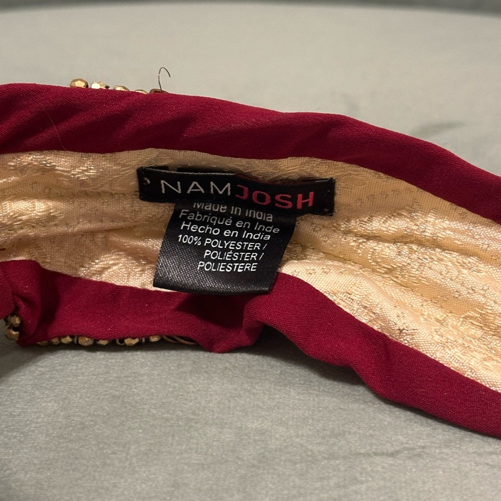 Namjosh Maroon & Gold Headband - Picture 3 of 5